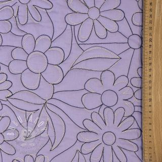 Prešívaná látka Flowers lavender