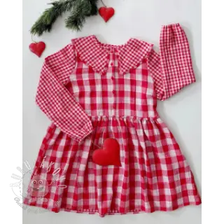 Dvojitá gázovina/mušelín Double sided CHECKS MINI red