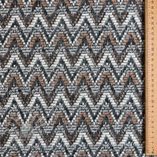 Pletenina jacquard Comfilia Zigzag wavy brown