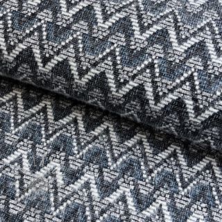 Pletenina jacquard Comfilia Zigzag wavy blue