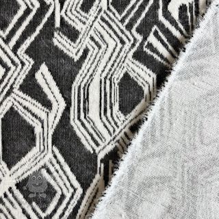 Pletenina jacquard Comfy Broken checks black