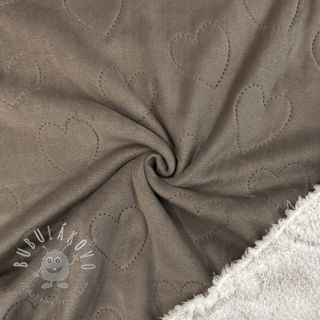 Kojenecký plyš TEDDY Hearts taupe