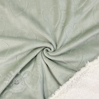 Kojenecký plyš TEDDY Hearts old green