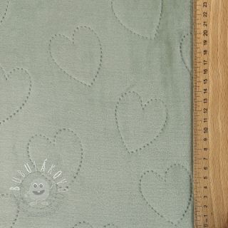 Kojenecký plyš TEDDY Hearts old green