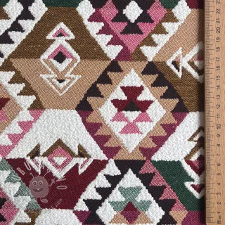 Dekoračná látka jacquard Kilim fuchsia vert