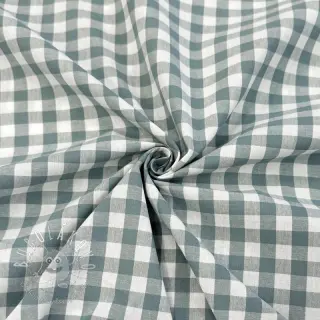 Bavlnená látka Check teal