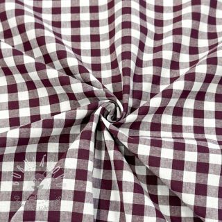 Bavlnená látka Check aubergine