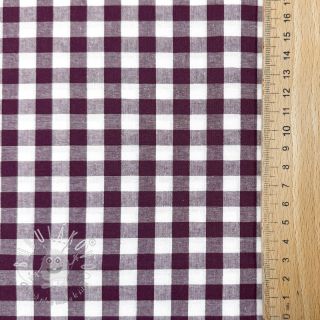 Bavlnená látka Check aubergine