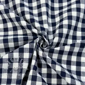 Bavlnená látka Check navy