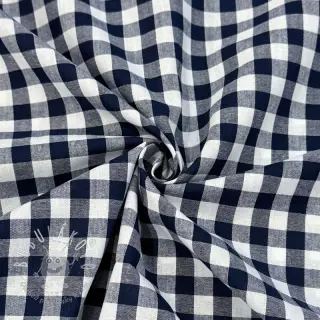 Bavlnená látka Check navy