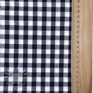 Bavlnená látka Check navy