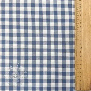 Bavlnená látka Check blue