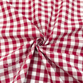 Bavlnená látka Check red