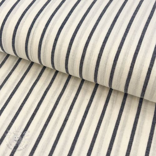 Dvojitá gázovina/mušelín YARN DYED Thin strip navy