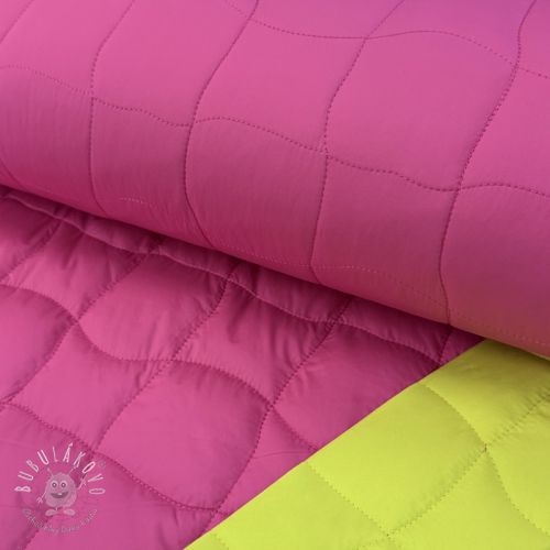 Prešívaná látka Graphic square pink lime