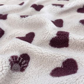 Kabátovina TEDDY JACQUARD Hearts rouge