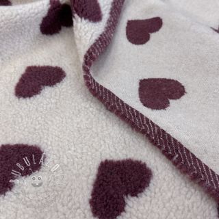 Kabátovina TEDDY JACQUARD Hearts rouge