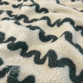 Kabátovina TEDDY JACQUARD Waves army green