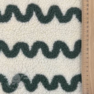 Kabátovina TEDDY JACQUARD Waves army green