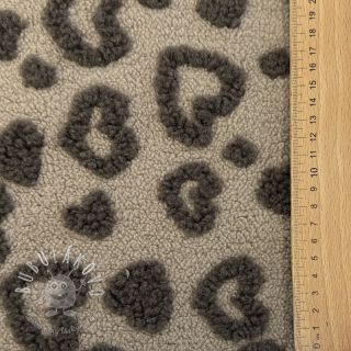 Kabátovina TEDDY Hearts sand