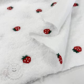 Kabátovina TEDDY EMBROIDERY Strawberries off white