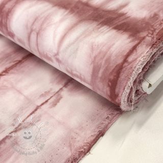 Bavlnená látka HAND TIE DYE dark old pink