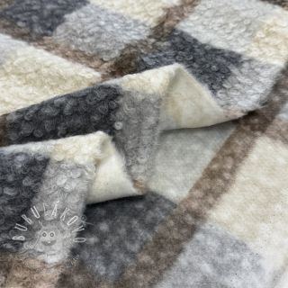 Kabátovina Bouclé Squares design D