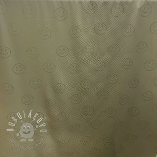 Látka na pršiplášť Happy faces army green II.trieda