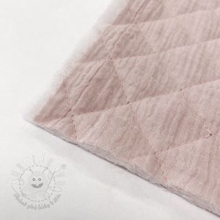 Dvojitá gázovina/mušelín QUILT soft rose