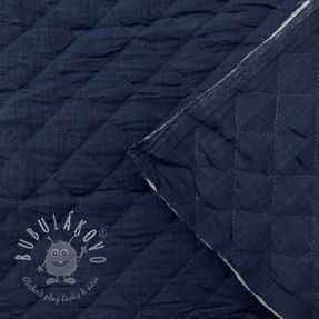 Dvojitá gázovina/mušelín QUILT navy