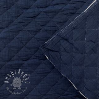 Dvojitá gázovina/mušelín QUILT navy