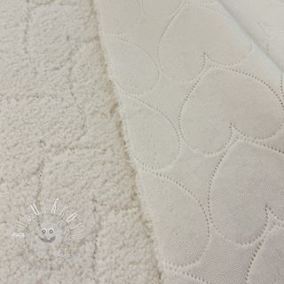 Kabátovina TEDDY Hearts in hearts ecru