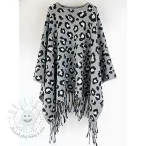 Poncho PRATO boiled wool Panther grey