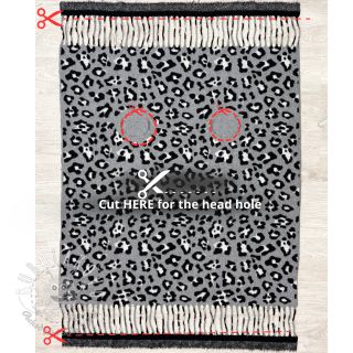 Poncho PRATO boiled wool Panther grey