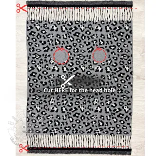 Poncho PRATO boiled wool Panther grey