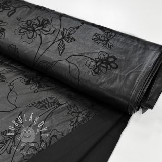 Umelá koža odevná Flowers design B