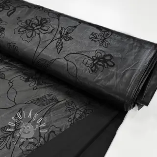 Umelá koža odevná Flowers design B