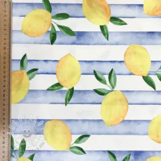 Dekoračná látka Lemons blue digital print
