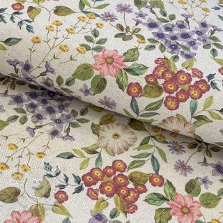 Dekoračná látka Linenlook Flowers meadow digital print