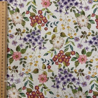 Dekoračná látka Linenlook Flowers meadow digital print