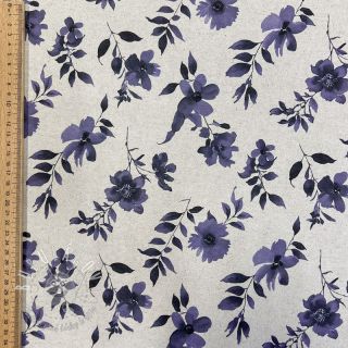 Dekoračná látka Linenlook Night flowers digital print