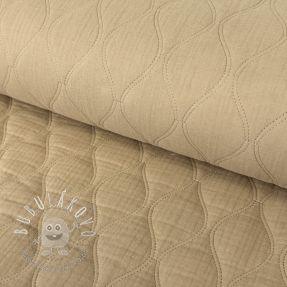 Dvojitá gázovina/mušelín QUILT Wave beige