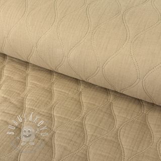 Dvojitá gázovina/mušelín QUILT Wave beige