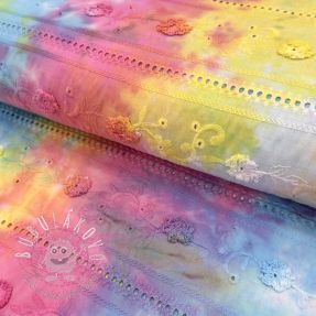 Bavlnená látka EMBROIDERY Tie dye Della design B