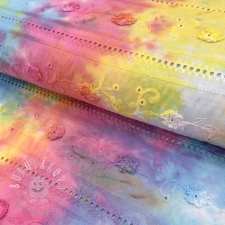 Bavlnená látka EMBROIDERY Tie dye Della design B