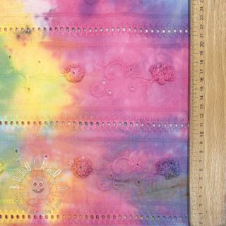 Bavlnená látka EMBROIDERY Tie dye Della design B