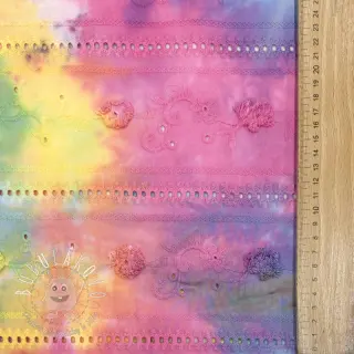 Bavlnená látka EMBROIDERY Tie dye Della design B