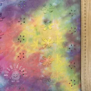 Bavlnená látka EMBROIDERY Tie dye Della design A