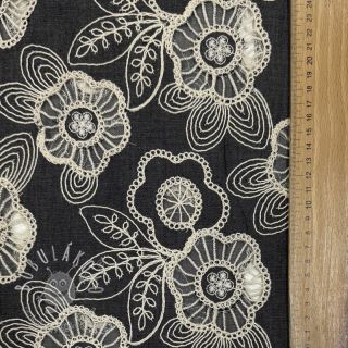 Bavlnená látka JEANS EMBROIDERY Niva design C