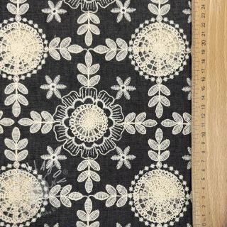 Bavlnená látka JEANS EMBROIDERY Niva design D